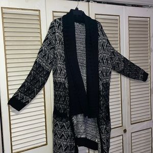 Tahari Long Drape Collar Sweater